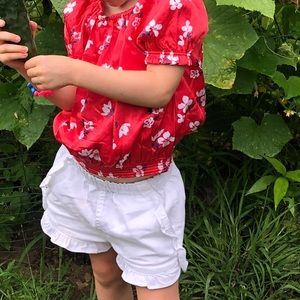 Janie and Jack Poppy Red Floral Top